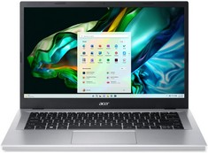 ACER ASPIRE 3 14 256 GB LAPTOP (ORIGINAL RRP - £316) IN SLIVER. (UNIT ONLY). AMD RYZEN 5 7520U, 8 GB RAM, [JPTC66085] (DELIVERY ONLY)