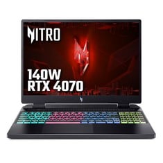 ACER NITRO 16 1TB SSD LAPTOP (ORIGINAL RRP - £1699.99) IN BLACK. (WITH BOX). AMD RYZEN 7 7735HS, 16 GB RAM, 16.0" SCREEN, NVIDIA RTX 4070 [JPTC66062] (DELIVERY ONLY)