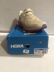 HOKA CLIFTON 9 WOMEN'S RUNNING SHOES - WHITE-PINK UK 8 RRP £130.00 (DELIVERY ONLY)