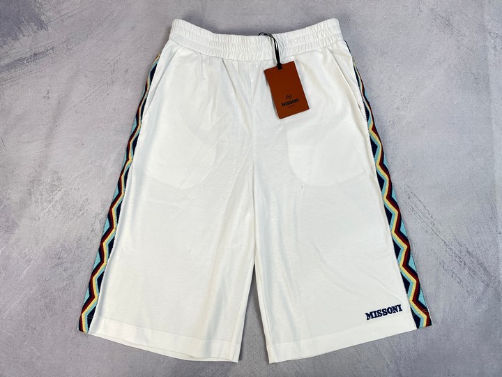Missoni Boys Logo Jersey Shorts In White 12 Y