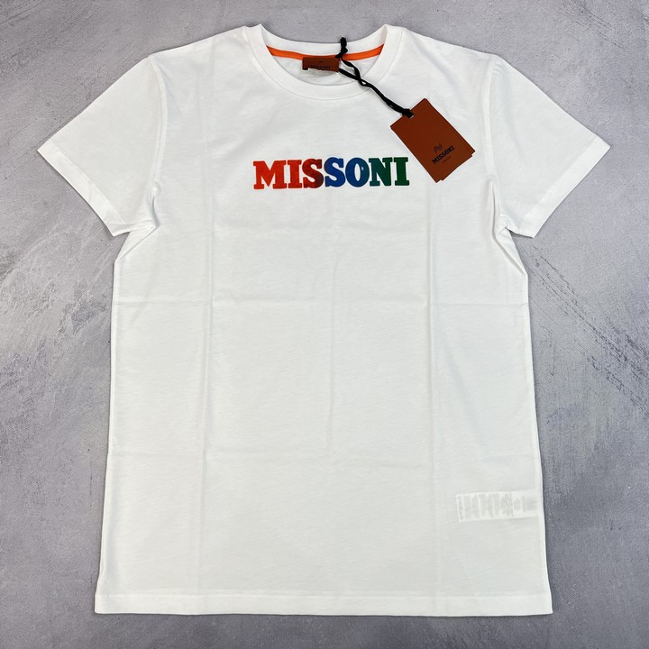 Missoni Boys Logo T-Shirt In White 14 Y