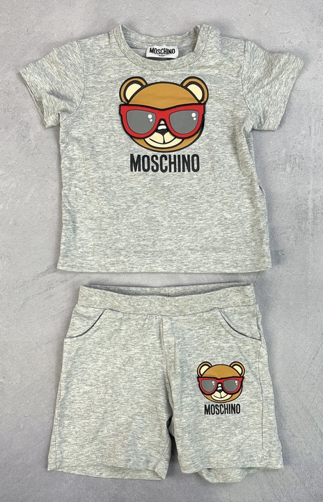 Moschino Baby Unisex Cotton Summer Teddy Shorts Set 12/18
