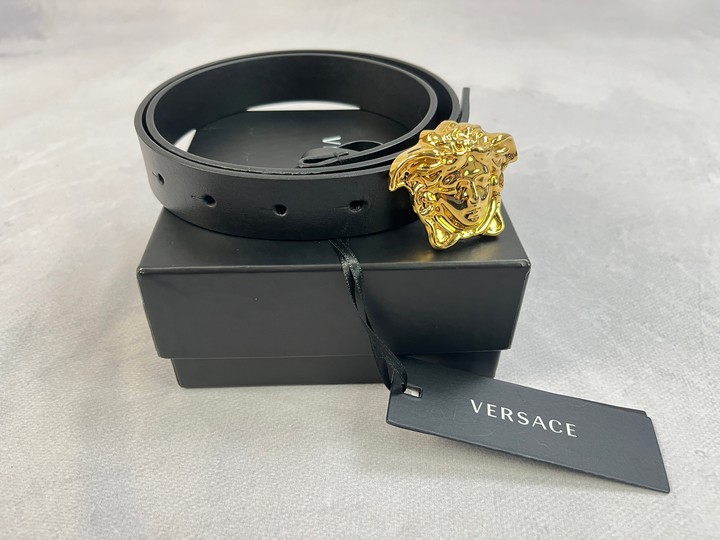Versace Unisex Leather Medusa Buckle Belt Xl (Broken)