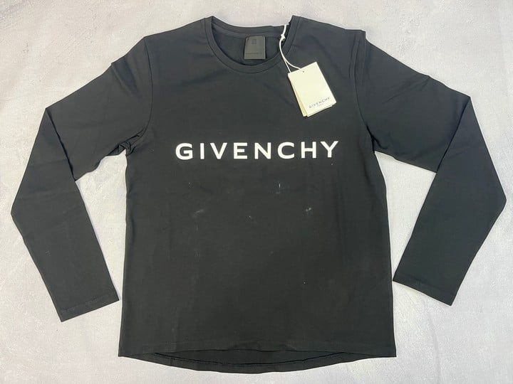 Givenchy Girls Long Sleeve Logo T-Shirt In Black 12 +