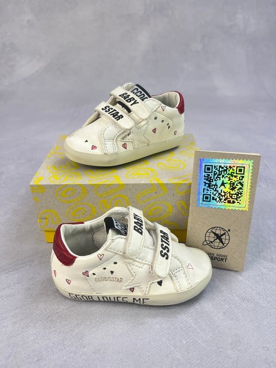 Golden Goose Baby Girls Leather Hearts And Star Trainers Eu 18