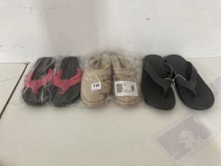 3 X ASSORTED FOOTWEAR ITEMS INC TOTES SANDALS