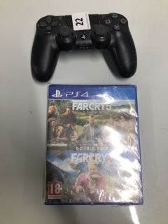 PLAYSTATION 4 FARCRY 5 & FARCRAY 4 DOUBLE PACK (SEALED) & WIRELESS CONTROLLER