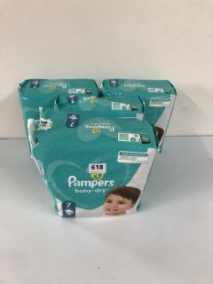 4 X PAMPERS BABY-DRY NAPPIES
