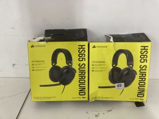 2 X CORSAIR HS65 SURROUND STEREO GAMING HEADSETS