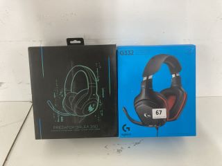 2 X ASSORTED GAMING HEADSETS INC. LOGITECH G332