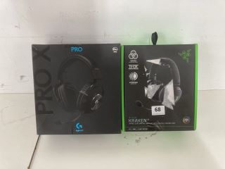 2 X ASSORTED GAMING HEADSETS INC. LOGITECH PRO X