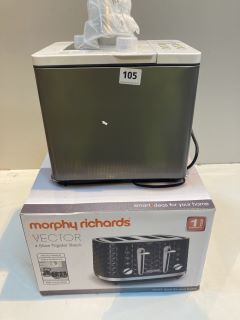 2 X KITCHEN ITEMS INC MORPHY RICHARDS VECTOR 4 SLICE TOASTER
