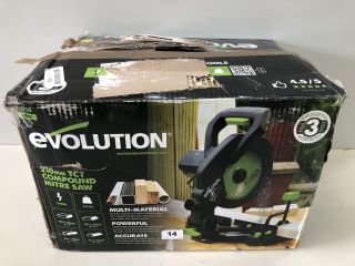 EVOLUTION 210MM TCT COMPOUND MITRE SAW (+18 REQUIRED)