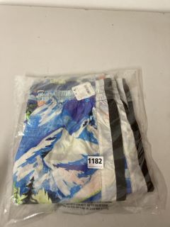 PRINTED END ZONE PANTS IN BLUE MULTI - SIZE M - RRP $148