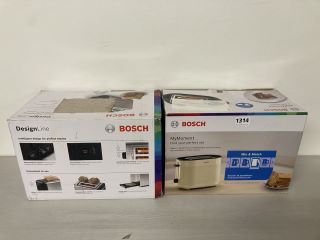 2 X ASSORTED BOSCH 2 SLICE TOASTERS TO INCLUDE DESIGN LINE TOASTER