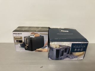 2 X ASSORTED TOASTERS TO INCLUDE PROGRESS 2 SLICE TOASTER