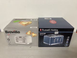 2 X ASSORTED 4 SLICE TOASTERS TO INCLUDE RUSSELL HOBBS INSPIRE COLLECTION