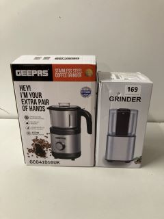 2 X ASSORTED ITEMS TO INCLUDE GEEPAS STAINLESS STEEL COFFEE GRINDER