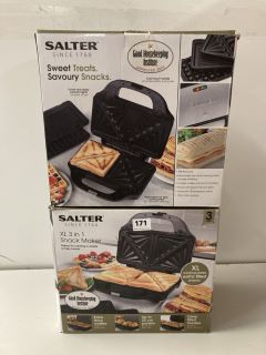 2 X SALTER XL 3 IN 1 SNACK MAKERS