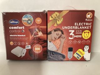 2 X ELECTRIC BLANKETS TO INCLUDE SILENTNIGHT