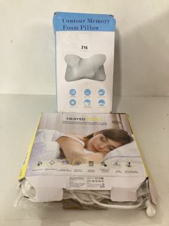 2 X ASSORTED ITEMS TO INCLUDE CONTOUR MEMORY FOAM PILLOW