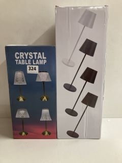 2 X ASSORTED ITEMS TO INCLUDE CRYSTAL TABLE LAMP