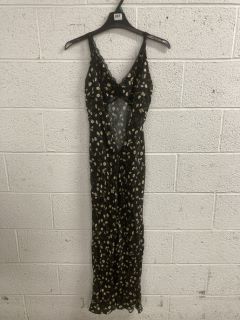 WOMEN'S DESIGNER LONG DRESS I N BLACK & YELLOW - SIZE UK 10 - RRP £128