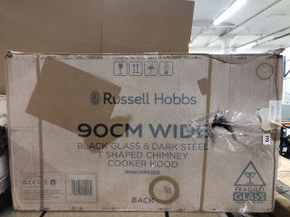 RUSSELL HOBBS BLACK GLASS COOKER HOOD