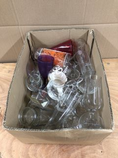 BOX OF ASSORTED GLASSES