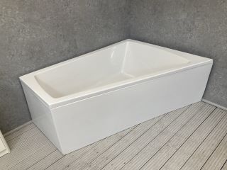 (COLLECTION ONLY) FIGURA PHOENIX RH 1700 X 1300MM BATH WITH MATCHING INTEGRATED SLIDE & END PANEL - RRP £2115: LOCATION - C2
