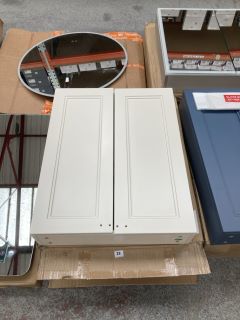 (COLLECTION ONLY) BURLINGTON WALL HUNG 2 DOOR BATHROOM CABINET IN SAND 750 X 600 X 140MM - RRP £399: LOCATION - C2