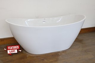 1700 X 800MM MODERN TWIN SKINNED DOUBLE ENDED SLIPPER STYLE BATH WITH INTEGRAL WHITE SPRUNG WASTE & OVERFLOW - RRP £1418: LOCATION - C1