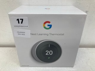 GOOGLE NEST STAINLESS STEEL LEARNING THERMOSTAT(SEALED) - MODEL A0103 - RRP £219: LOCATION - BOOTH