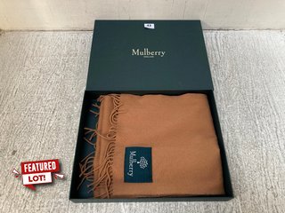MULBERRY SOLID MERINO WOOL SCARF IN CAMEL - RRP £175: LOCATION - BOOTH