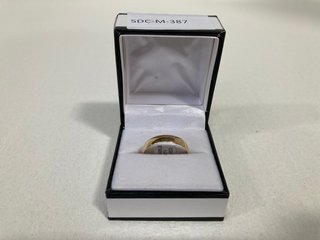 LOVE-GOLD 9CT YELLOW GOLD BAND RING 4 - SIZE: T - RRP £199: LOCATION - BOOTH
