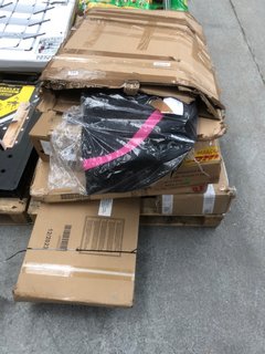 QTY OF ASSORTED ITEMS TO INCLUDE ANSLEY DINING CHAIRS & SMALL TRAMPOLINE FITNESS BOUNCER IN BLACK/PINK (SOME ITEMS ON PALLET MAY BE INCOMPLETE): LOCATION - B3