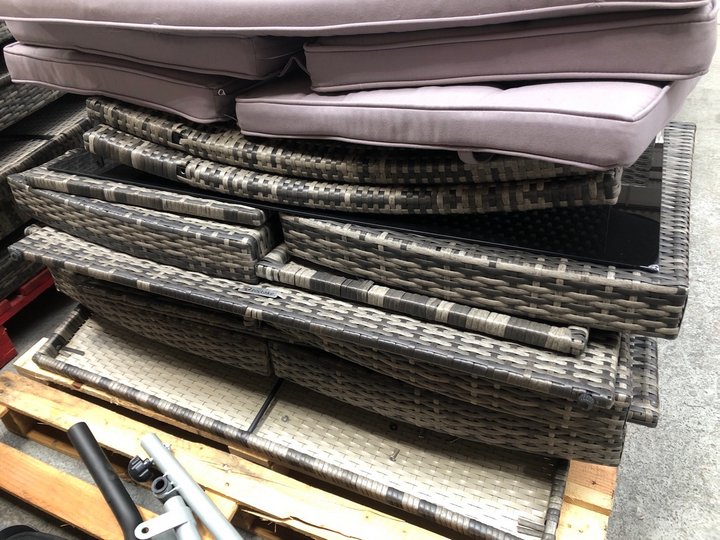 John Pye Auctions QTY OF ASSORTED RATTAN FURNITURE PARTS IN GREY WITH