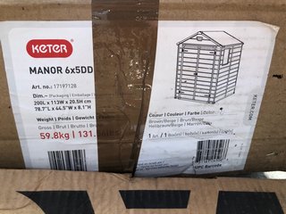 KETER 6X5 MANOR GARDEN STORAGE SHED RRP £490: LOCATION - B5