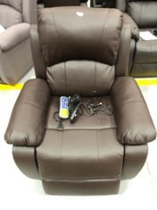 MAROON ELECTRIC RECLINER WITH MASSAGE, DOES NOT FOLD FLAT.
