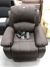 ELECTRIC RECLINING ARMCHAIR WITH MASSAGE BROWN.