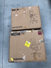 2 X OFFICE CHAIR SONGMICS VARIOUS MODELS INCLUDING OBN86BK BLACK COLOUR (MAY BE BROKEN OR INCOMPLETE).