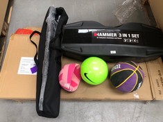 VARIETY OF ENTERTAINMENT ITEMS INCLUDING 3-IN-1 HAMMER.