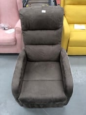 GREY AND WHITE SELF RECLINING ARMCHAIR.