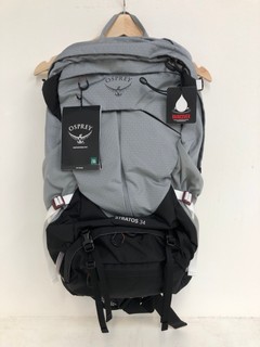OSPREY LONDON STRATOS 34L BACKPACK IN SMOKE GREY RRP - £175: LOCATION - E1