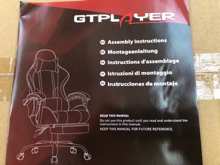 GTPLAYER GAMING CHAIR IN WHITE - RRP £119.98: LOCATION - B1