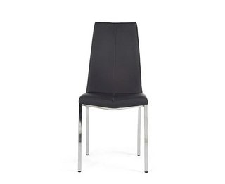MARCO BLACK FAUX LEATHER DINING CHAIR - PAIRS - RRP £250: LOCATION - B5