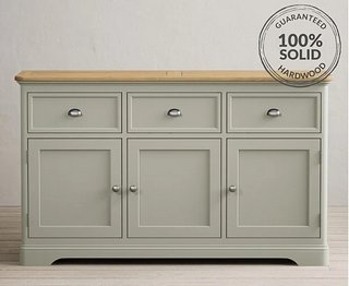 BRIDSTOW/ASHTON SOFT GREEN LARGE SIDEBOARD - RRP £649: LOCATION - B5