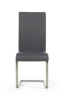 AUSTIN/ALVIN GREY FAUX LEATHER DINING CHAIR - PAIRS - RRP £220: LOCATION - B4