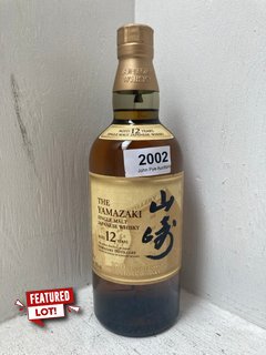 (COLLECTION ONLY) THE YAMAZAKI SINGLE MALT AGED 12 YEARS JAPANESE WHISKY VOL: 43% RRP: £145 (PLEASE NOTE: 18+YEARS ONLY. ID MAY BE REQUIRED): LOCATION - BR1