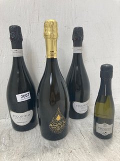(COLLECTION ONLY) 2 X PECORINO SPUMANTE BRUT VOL: 12% TO INCLUDE ACCADENIA PROSECCO DOC VOL: 11% & CA DIALTE PROSECCO 200ML VOL: 11% (PLEASE NOTE: 18+YEARS ONLY. ID MAY BE REQUIRED): LOCATION - BR2